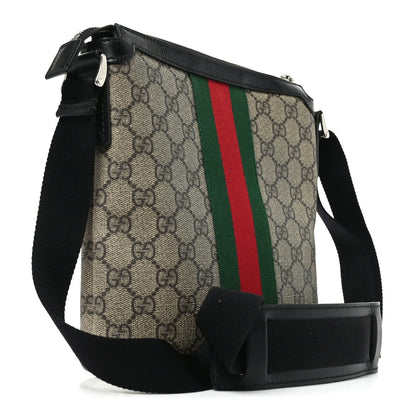GG Supreme Monogram Web Messenger Bag Black