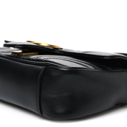 Calfskin Matelasse Mini GG Marmont Shoulder Bag Black
