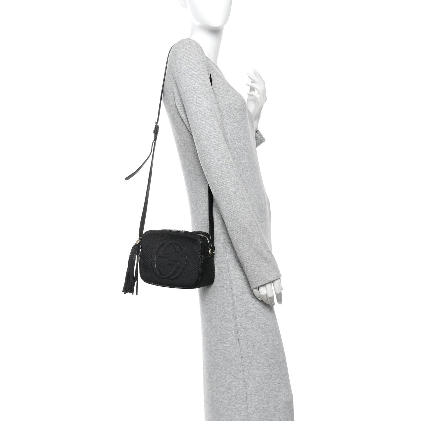 Snakeskin Small Soho Disco Bag Black
