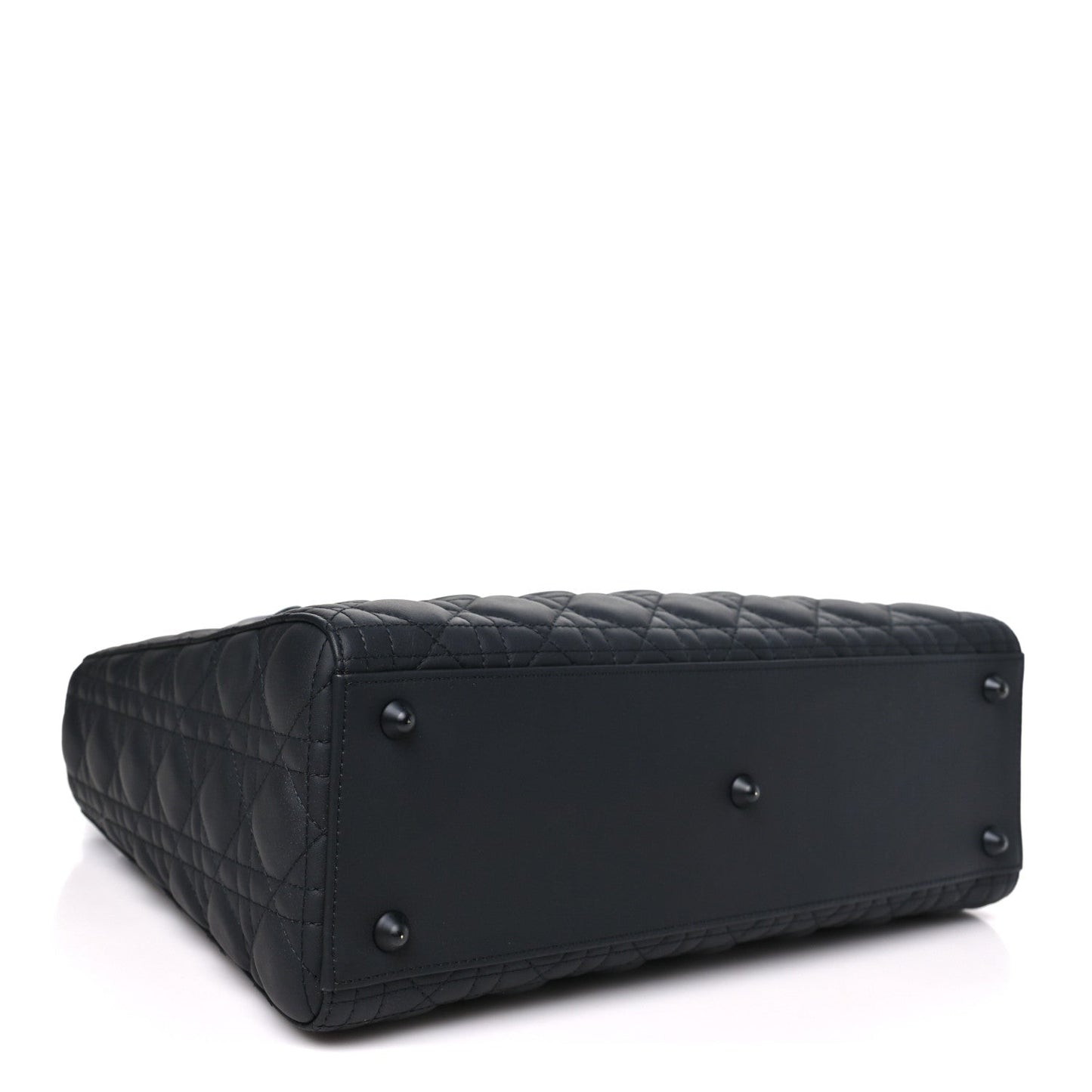 Ultra Matte Calfskin Cannage Large Lady Dior Black