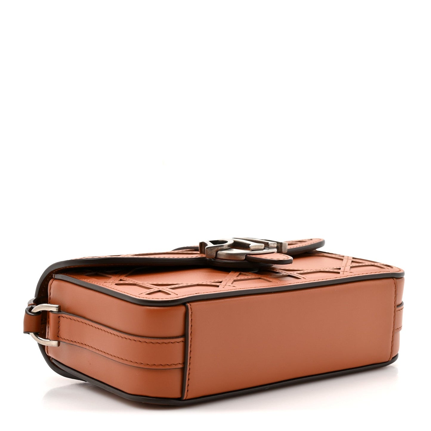 Calfskin Cosmo Laser Cut Cannage Mini Dior Charm Bag Cognac