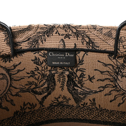 Canvas Embroidered Large Toile de Jouy Soleil Book Tote Beige