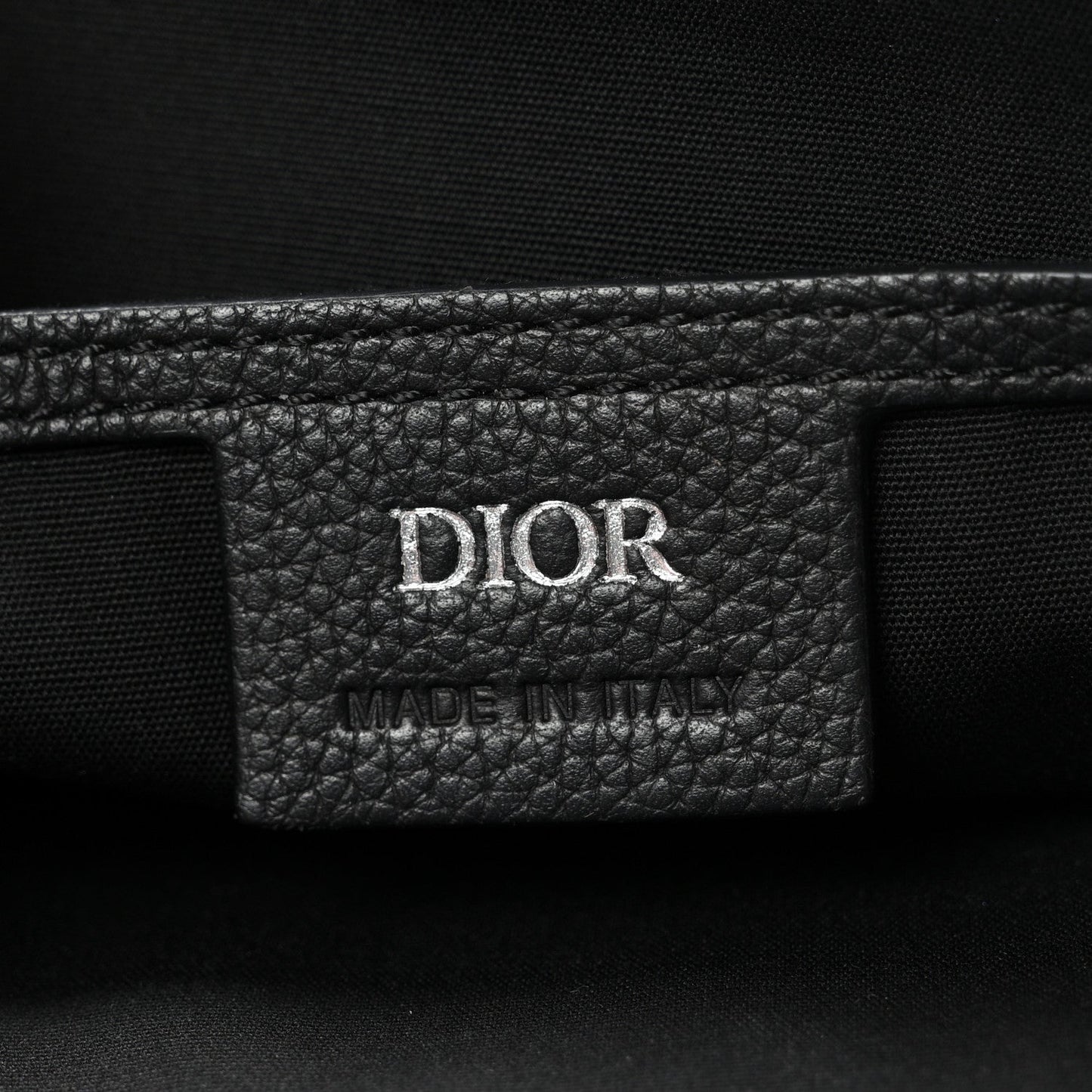 Grained Calfskin Saddle Messenger Bag Black