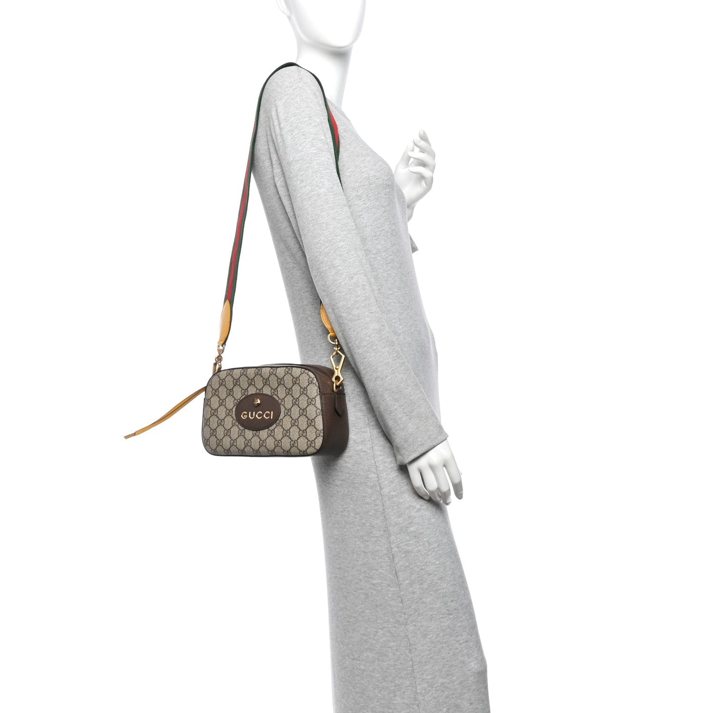 GG Supreme Monogram Web Neo Vintage Shoulder Bag Beige New Acero Crop