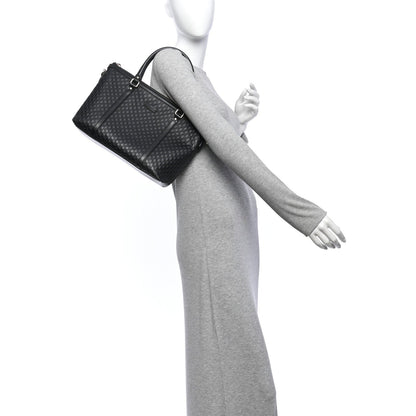 Soft Microguccissima Small Zippered Satchel Black