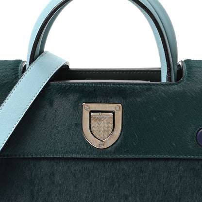 Calf Hair Calfskin Tri-Color Mini Diorever Flap Green