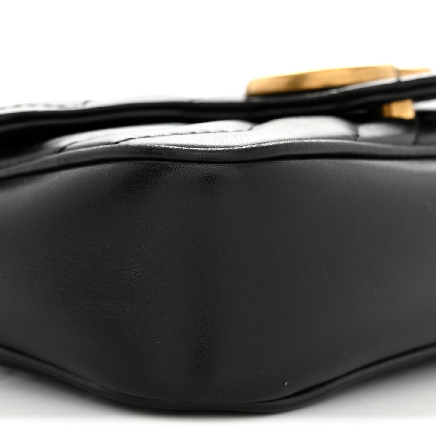 Calfskin Matelasse Super Mini GG Marmont Shoulder Bag Black