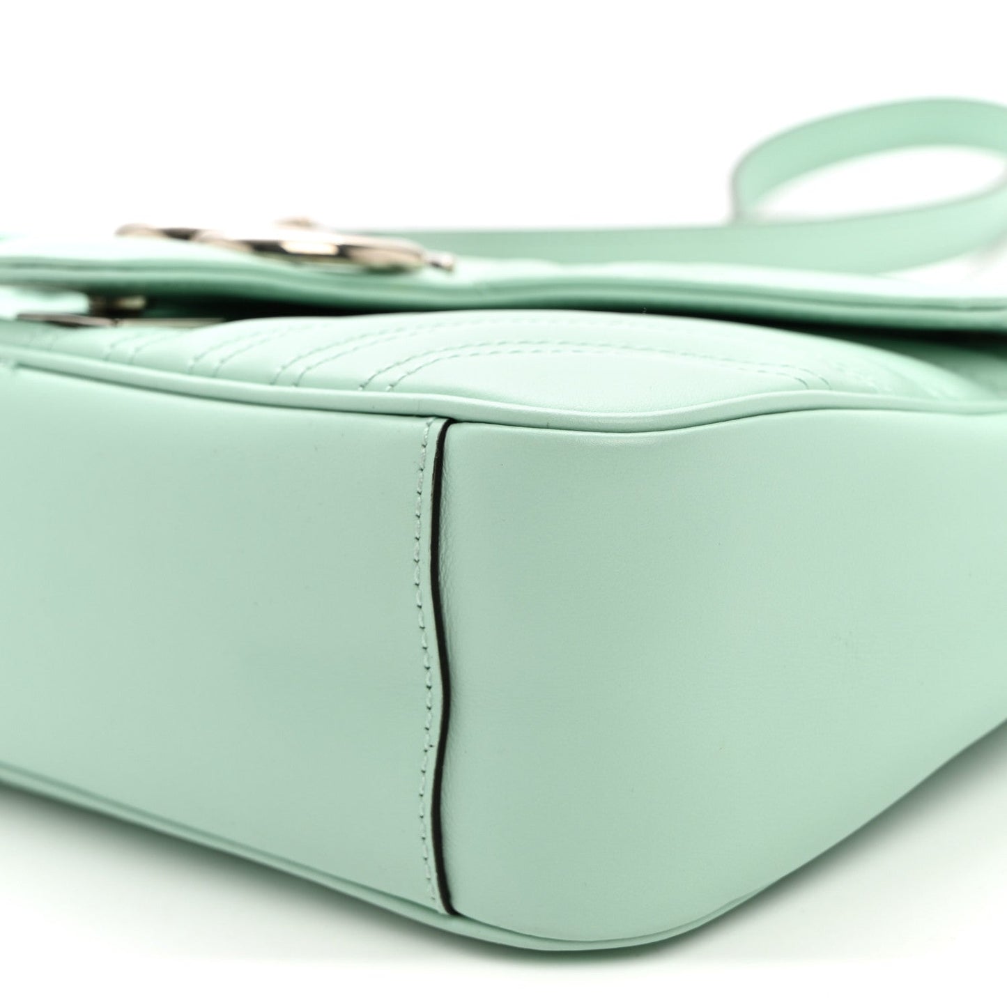 Calfskin Matelasse Small GG Marmont Shoulder Bag Water Green