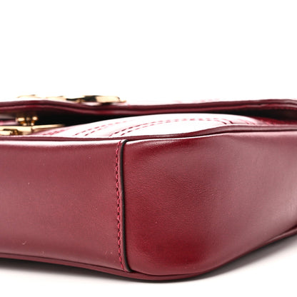 Calfskin Matelasse Mini GG Marmont Shoulder Bag Rosso Ancora
