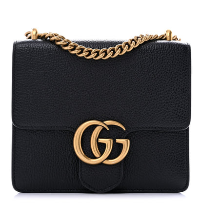 Calfskin Small GG Marmont Chain Handle Bag Black