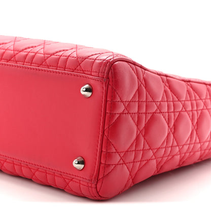 Lambskin Cannage Large Lady Dior Fuchsia