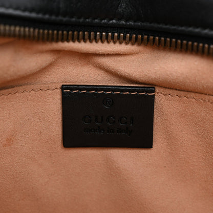 Calfskin Matelasse Small GG Marmont Chain Shoulder Bag Black