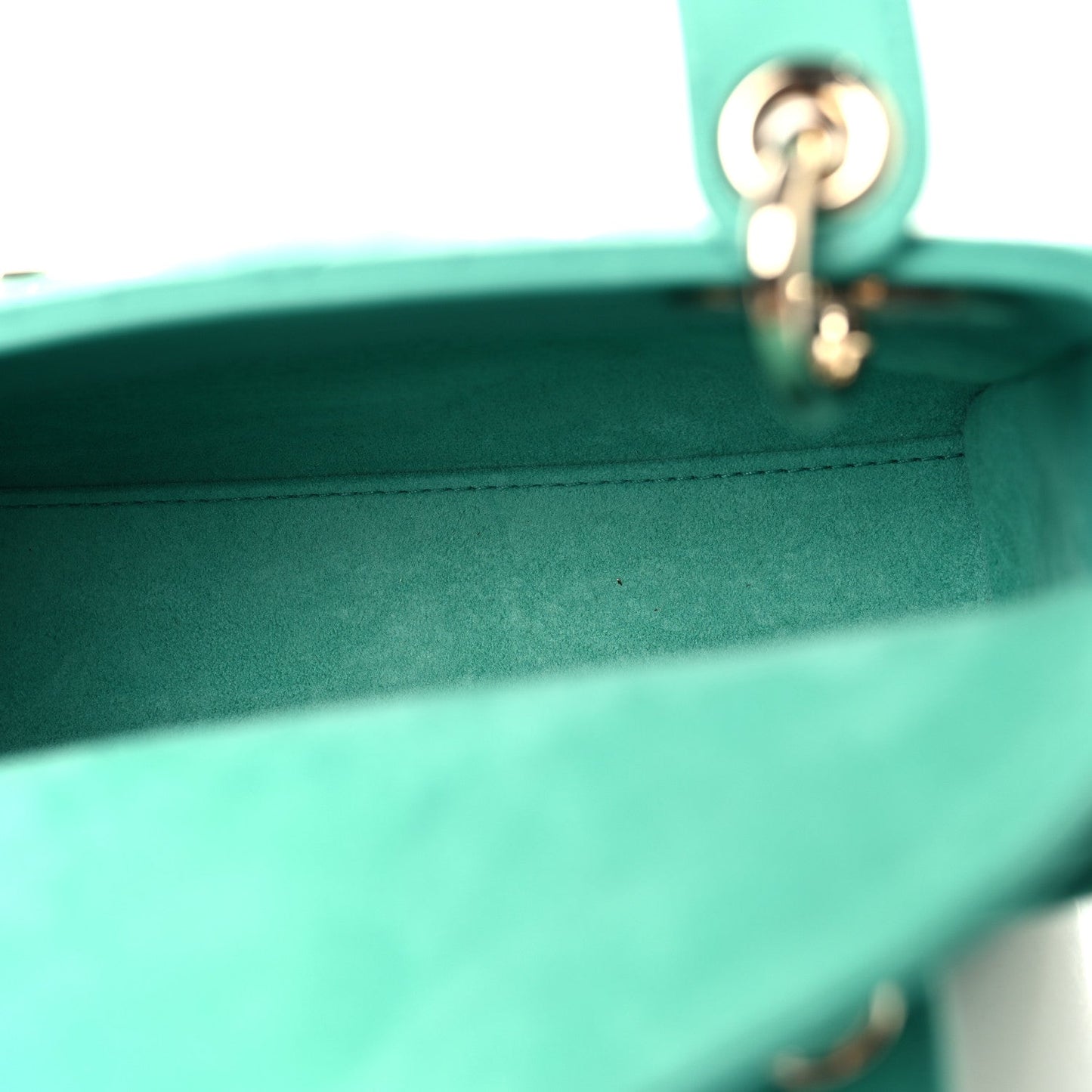 Lambskin Cannage Mini Lady Dior Cobalt Green