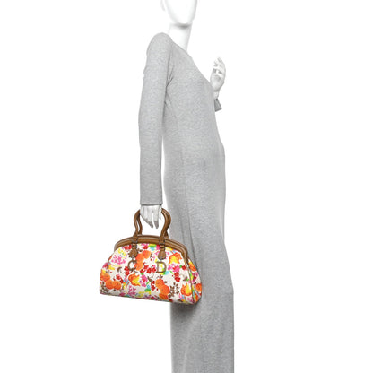Canvas Floral Frame Satchel