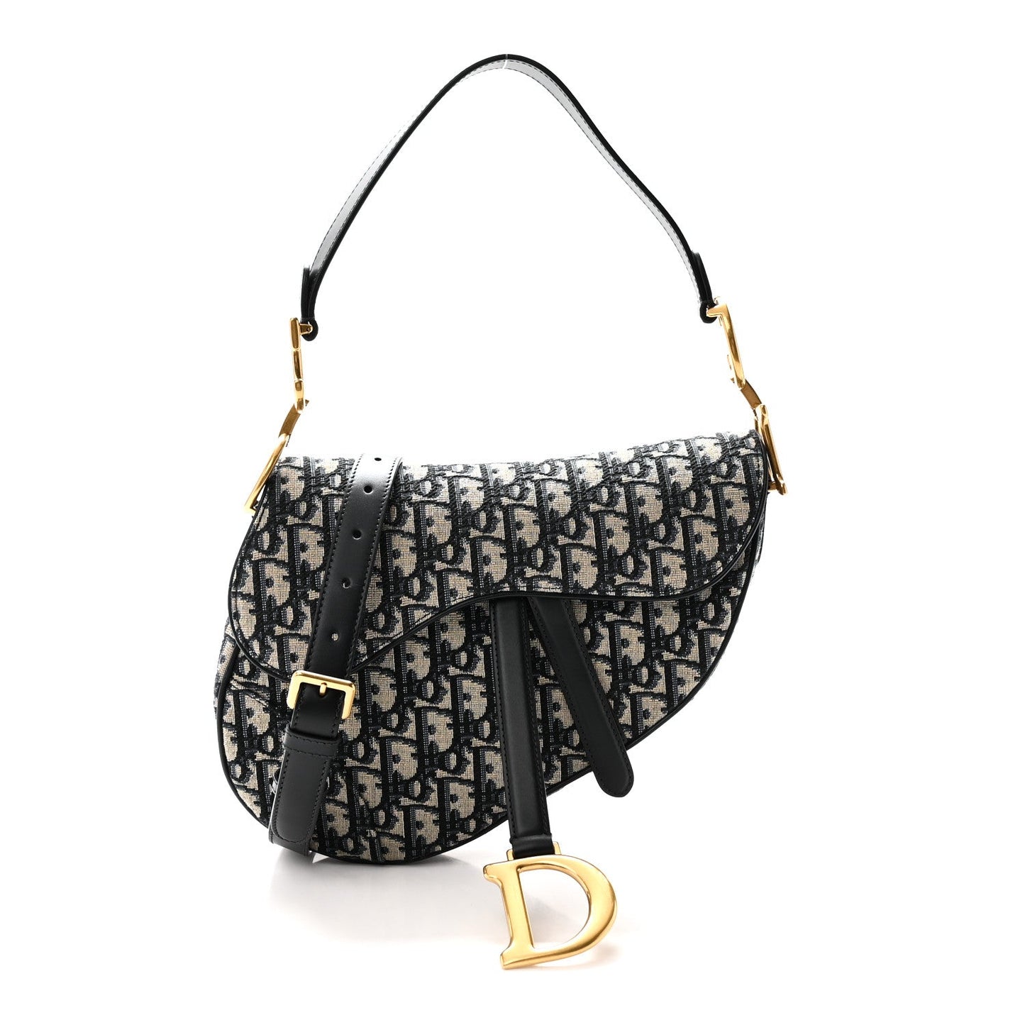 Oblique Saddle Bag With Strap Blue