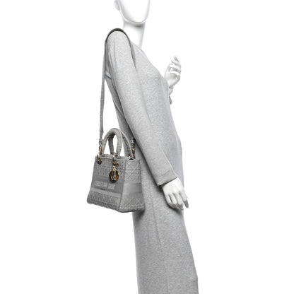 Canvas Embroidered Cannage Medium Lady D-Lite Gray