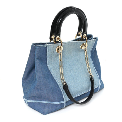 Denim Dior D Light Tote Blue