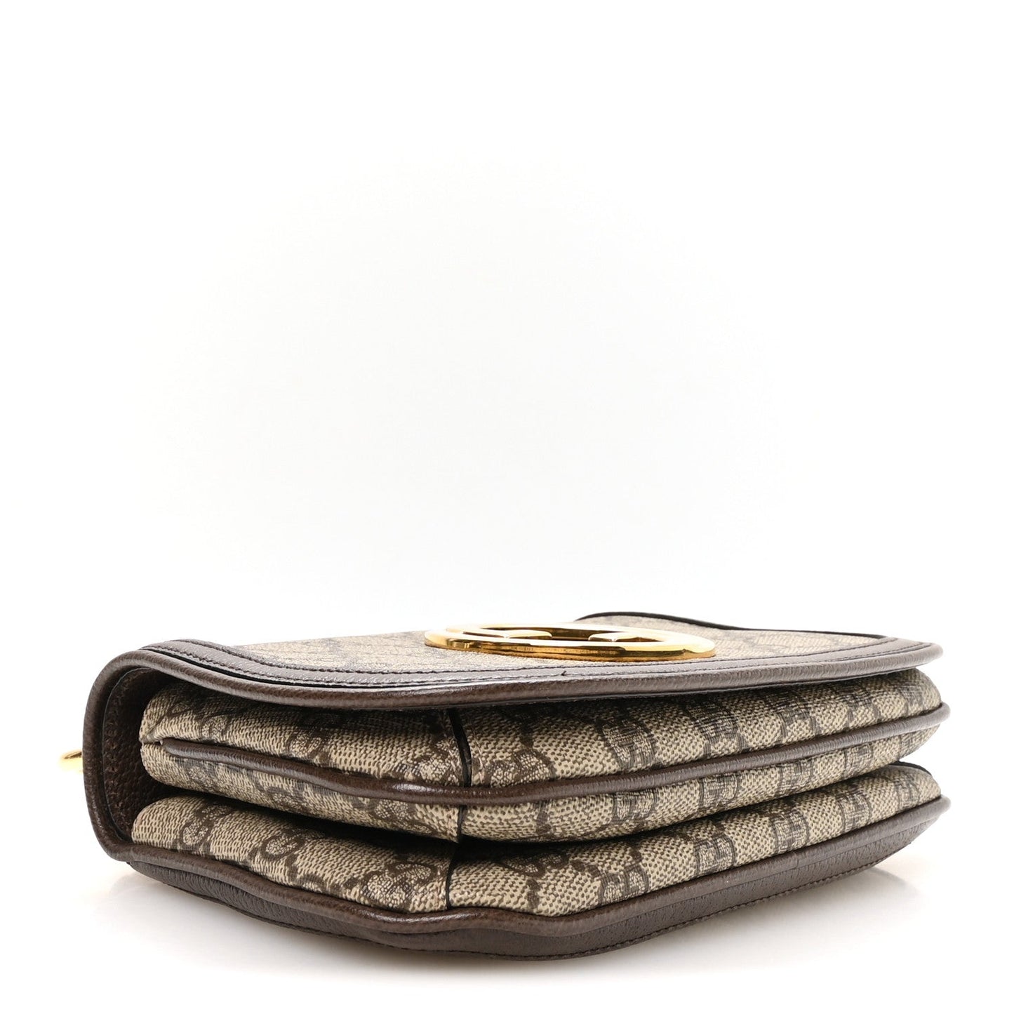 GG Supreme Monogram Textured Dollar Calfskin Mini Blondie Chain Shoulder Flap Bag Beige Ebony New Acero
