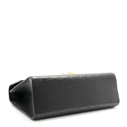 Guccissima Medium Padlock Shoulder Bag Black