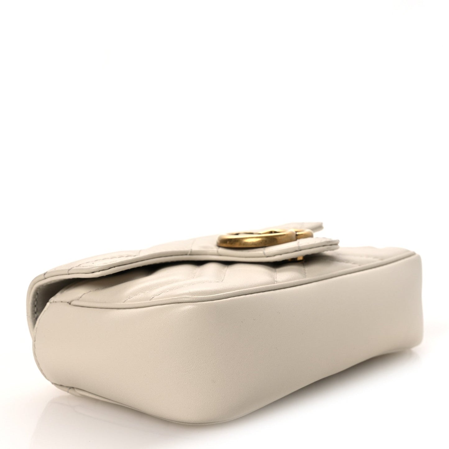 Calfskin Matelasse Super Mini GG Marmont Shoulder Bag White