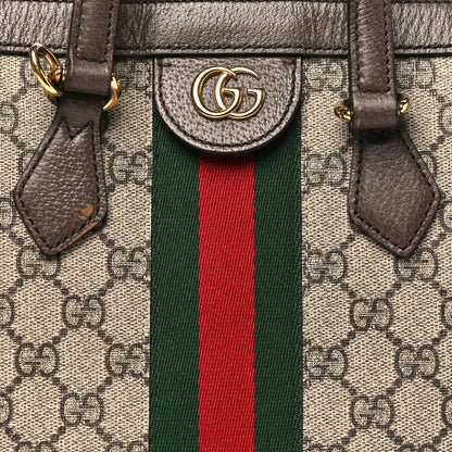 GG Supreme Monogram Small Ophidia Tote Bag Brown