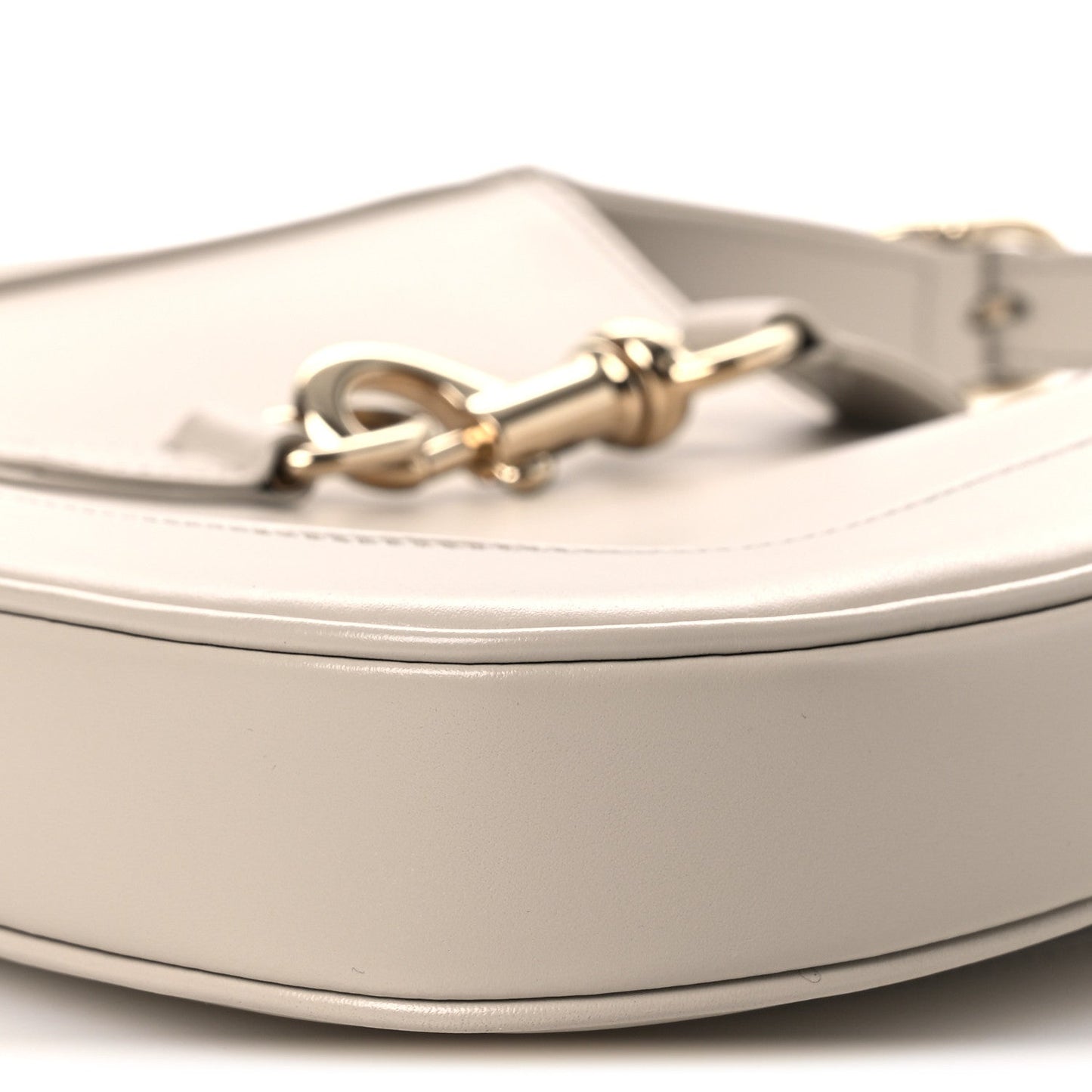 Ancora Calfskin Web Small Jackie Shoulder Bag Light Grey