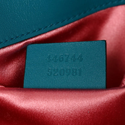 Velvet Matelasse Mini GG Marmont Shoulder Bag Pavone Cyan