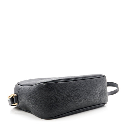 Pebbled Calfskin Small Soho Disco Bag Black