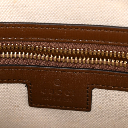 GG Supreme Monogram Azalea Calfskin Medium Retro Interlocking G Buckle Backpack Beige Ebony Brown Sugar