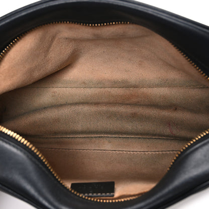 Calfskin Matelasse Small GG Marmont Chain Shoulder Bag Black