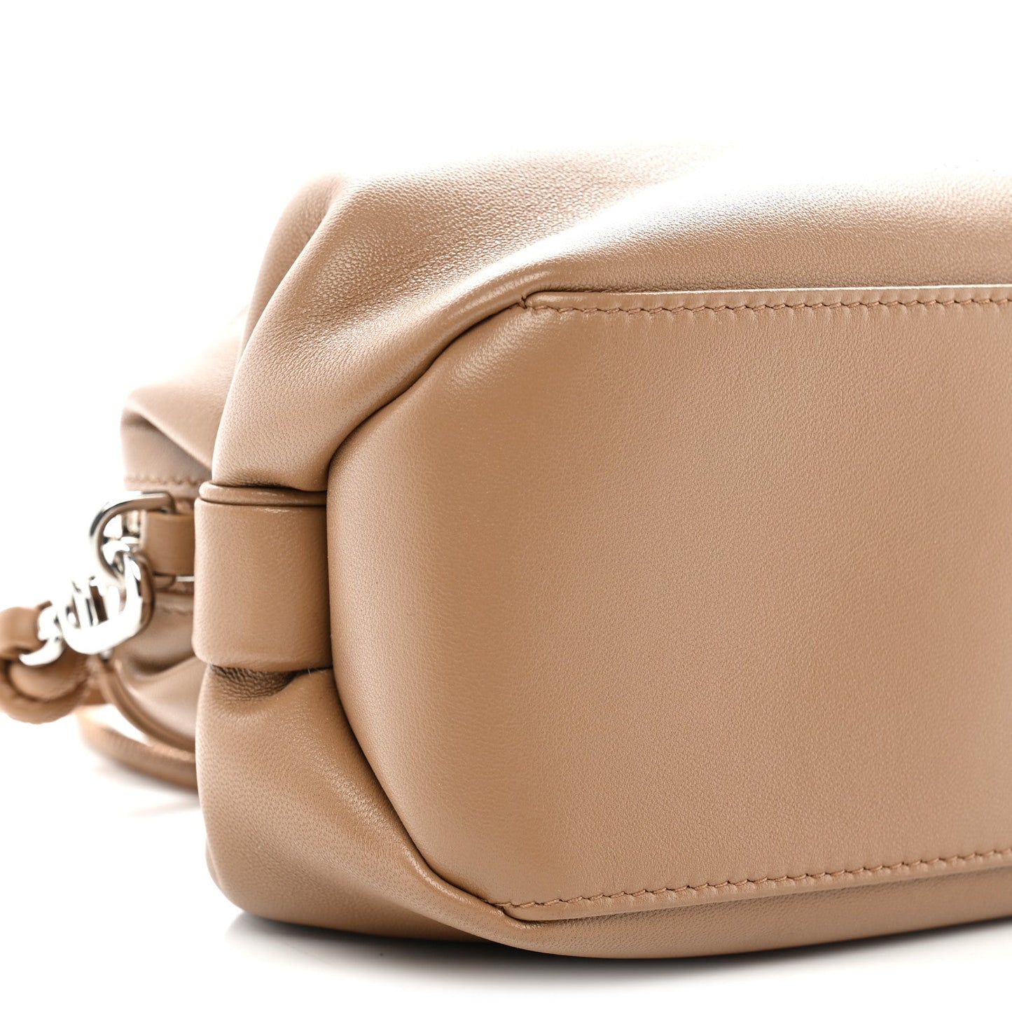Supple Lambskin Bow Pouch Camel