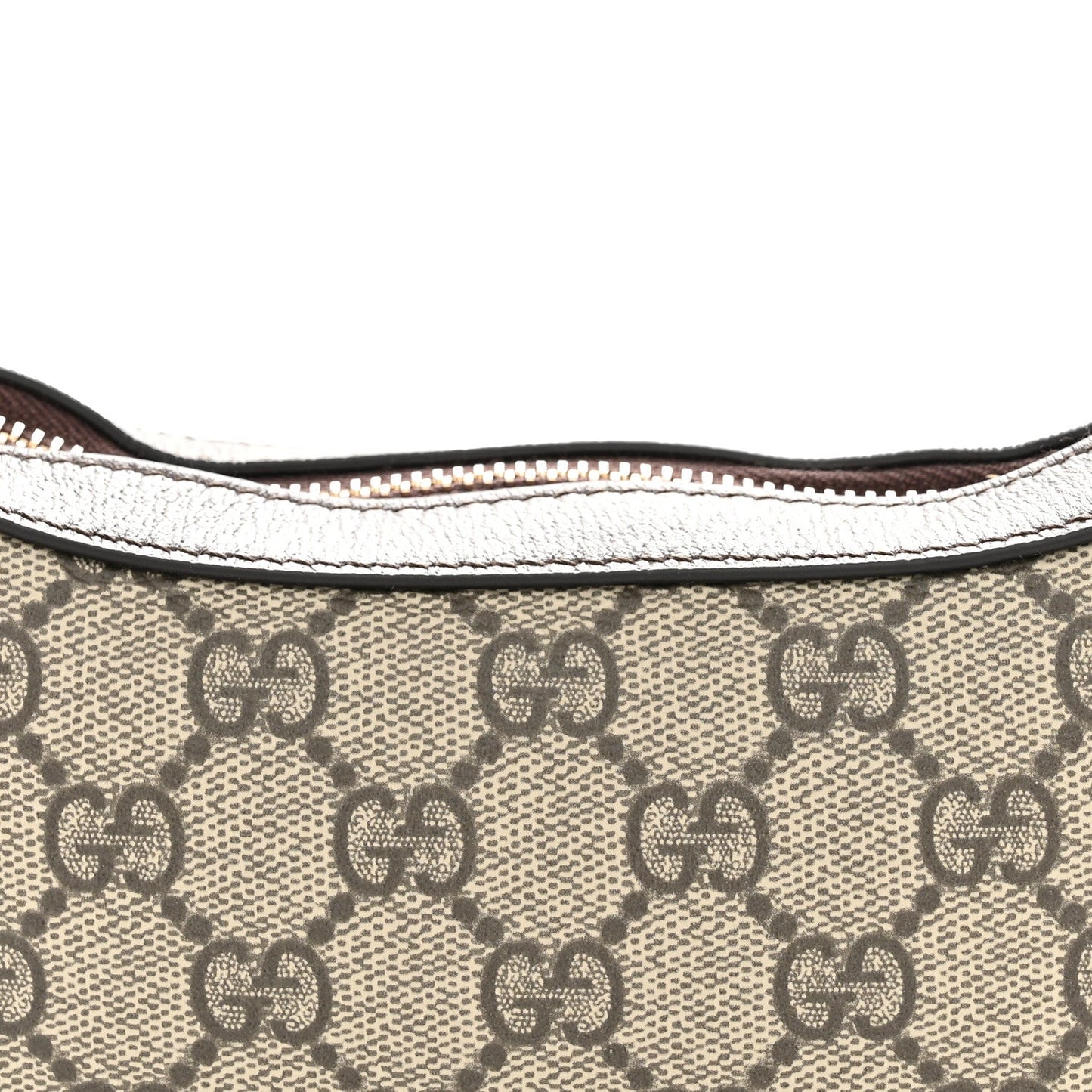 GG Supreme Monogram Textured Calfskin Web Mini Ophidia Half Moon Hobo Beige Ebony New Acero Beige Ebony New Acero