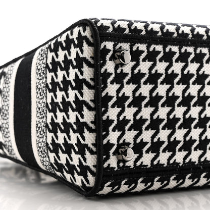 Canvas Houndstooth Embroidered Medium Lady D-Lite Black White