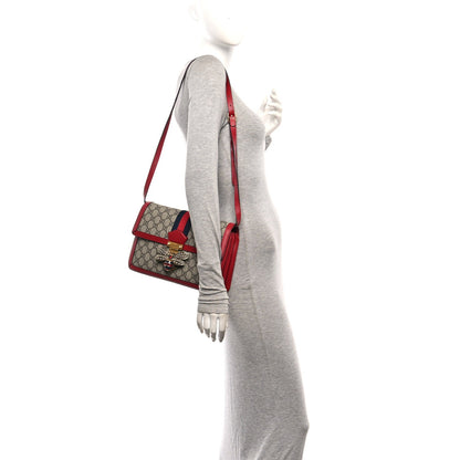 GG Supreme Monogram Medium Queen Margaret Shoulder Bag Red