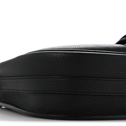 Grained Calfskin Large Bobby Flap Black