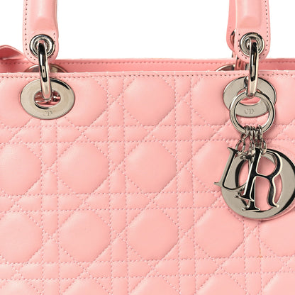 Lambskin Cannage Medium Lady Dior Light Pink