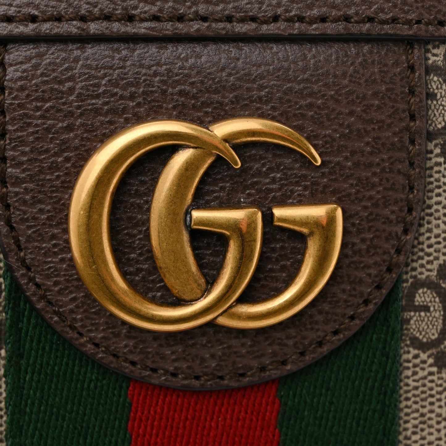 GG Supreme Monogram Web Medium Ophidia Messenger Bag Brown