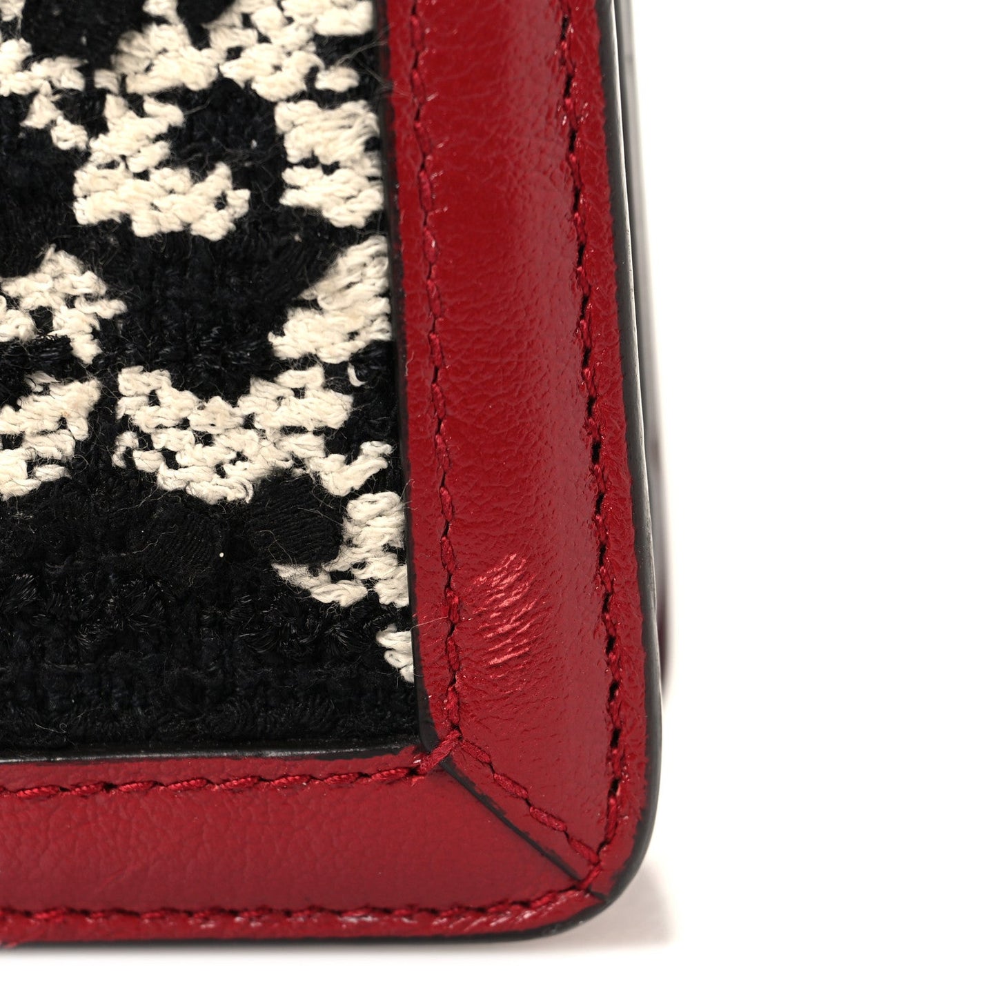 Tweed GG Monogram Small Dionysus Shoulder Bag Black White Romantic Cherry