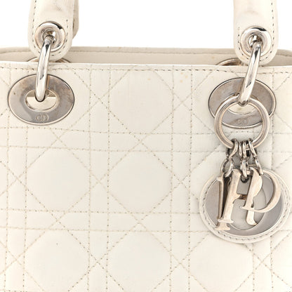 Lambskin Cannage Mini Lady Dior White