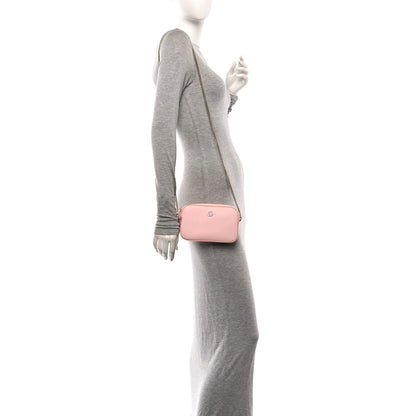 Dollar Calfskin Enamel Super Mini GG Marmont Chain Shoulder Bag Light Pink Blue