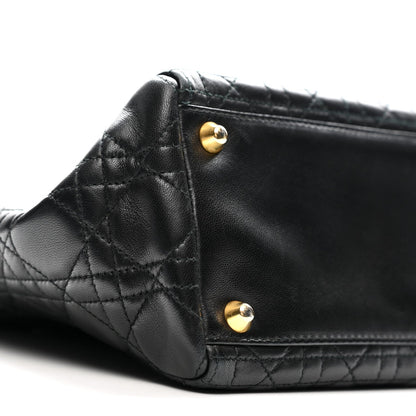 Lambskin Cannage Large Lady Dior Black