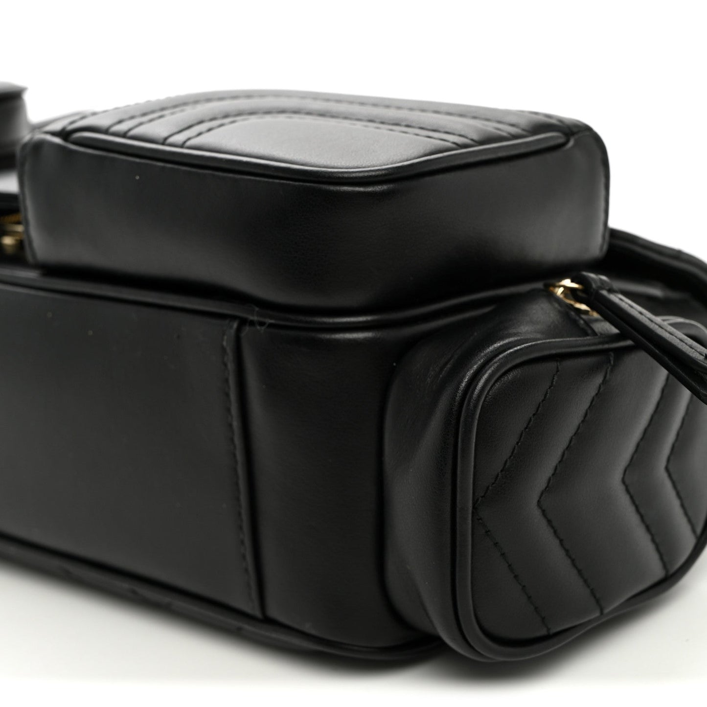 Calfskin Matelasse Small GG Marmont Multi Pocket Shoulder Bag Black