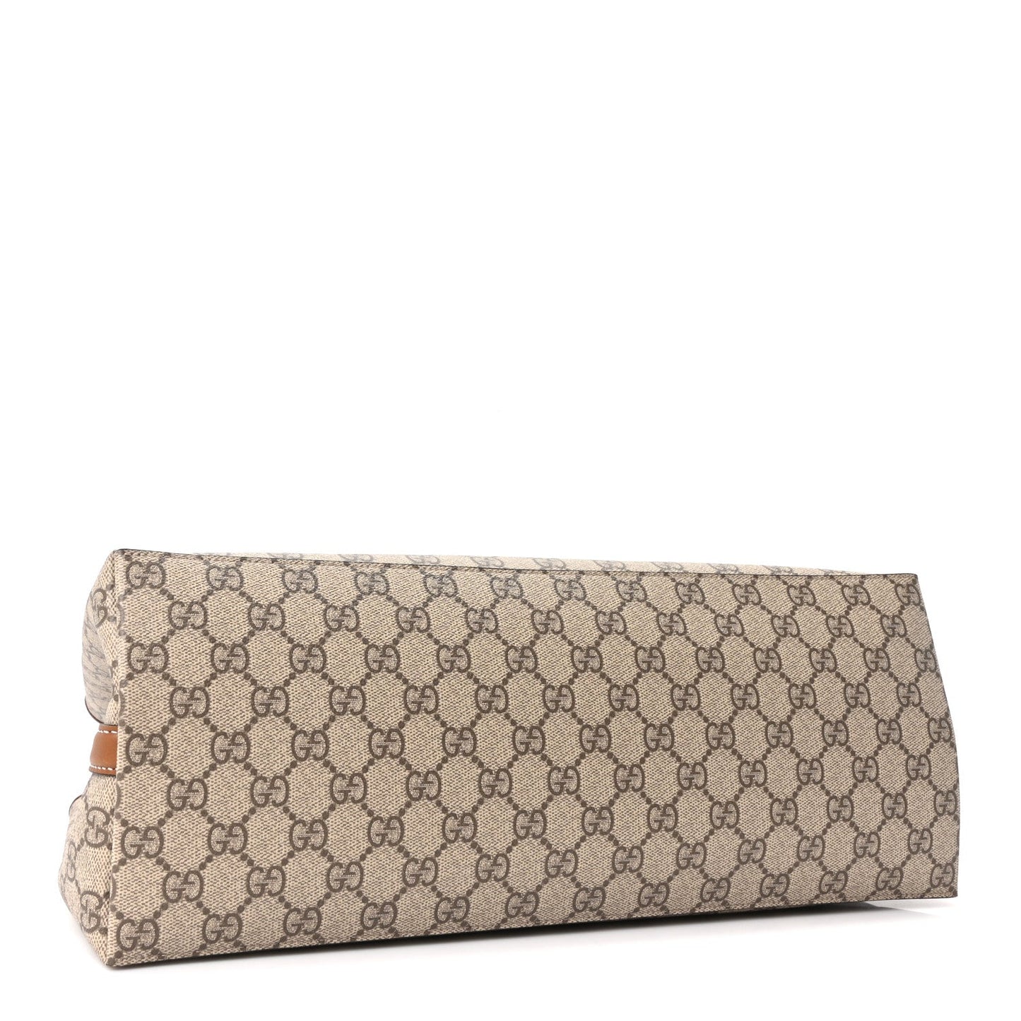 GG Supreme Monogram Emblem Large Tote Bag Beige Dark Brown