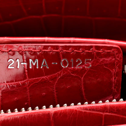 Alligator Medium Lady Dior Red
