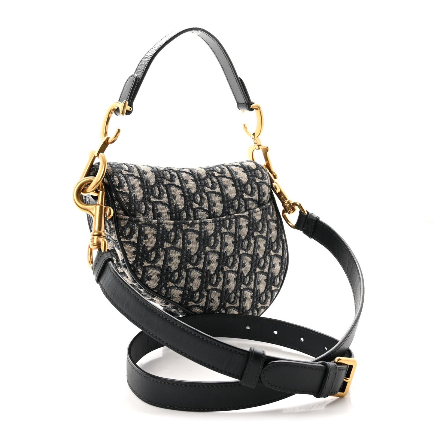 Oblique Mini Saddle Bag With Strap  Blue