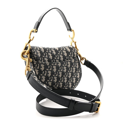 Oblique Mini Saddle Bag With Strap  Blue