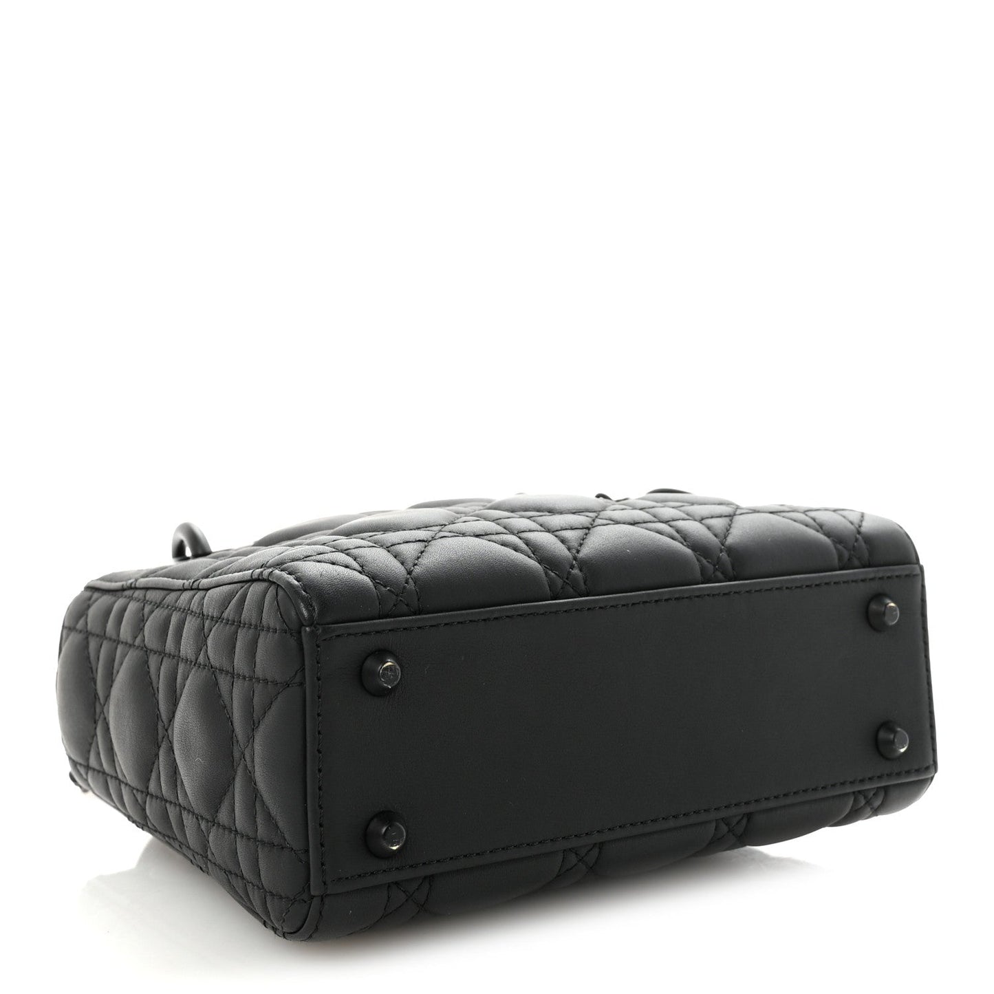 Ultra Matte Calfskin Cannage Mini Lady Dior Black