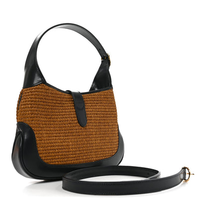 Straw Lux Boarded Dyana Lux Calfskin Small Jackie 1961 Hobo Natural Blue