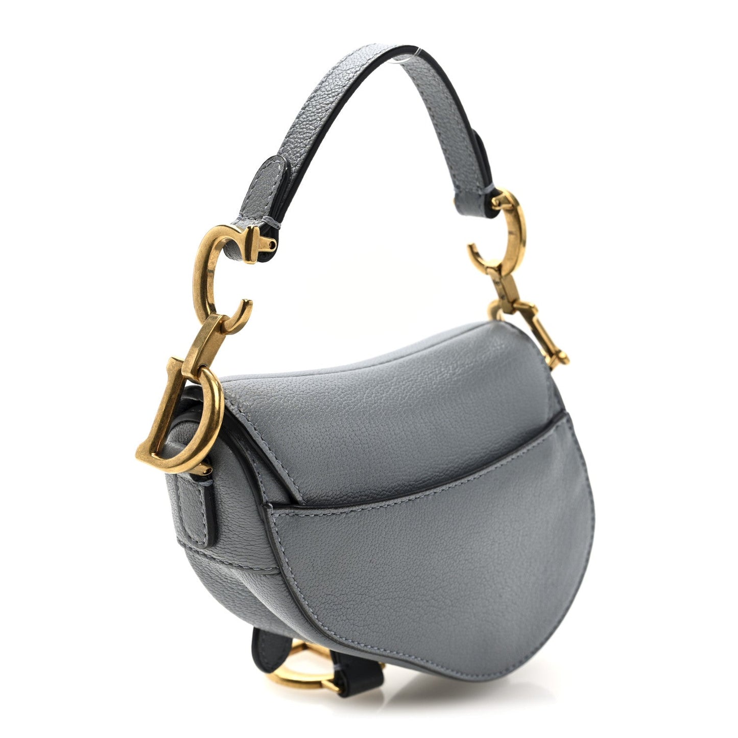 Goatskin Micro Saddle Bag  Cloud Blue