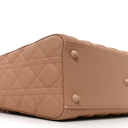 Ultra Matte Calfskin Cannage Large Lady Dior Beige